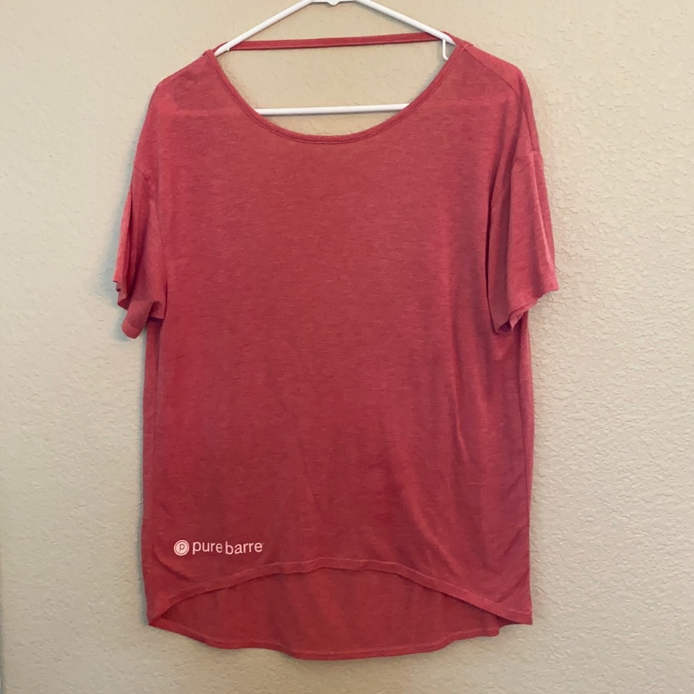 Pure Barre open back dolman top.
